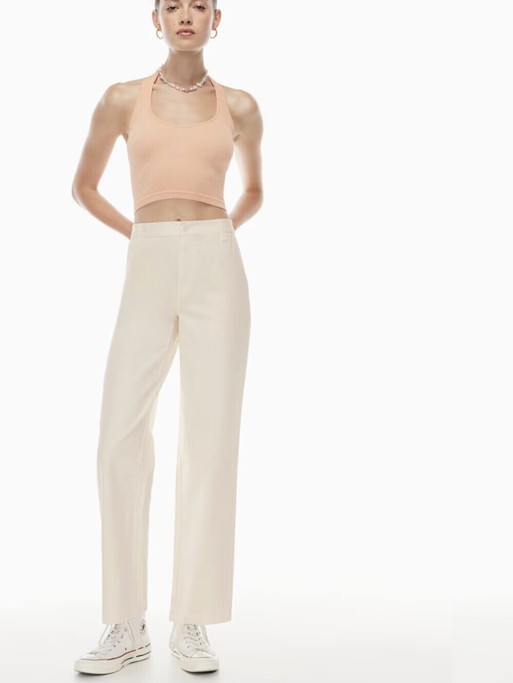 Sunday Best Classic White/Cream "Jaden" Straight-leg Chino Pants (Size US 4)